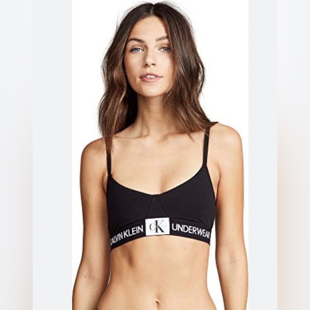 Calvin Klein monogram unlined triangle bralette size medium